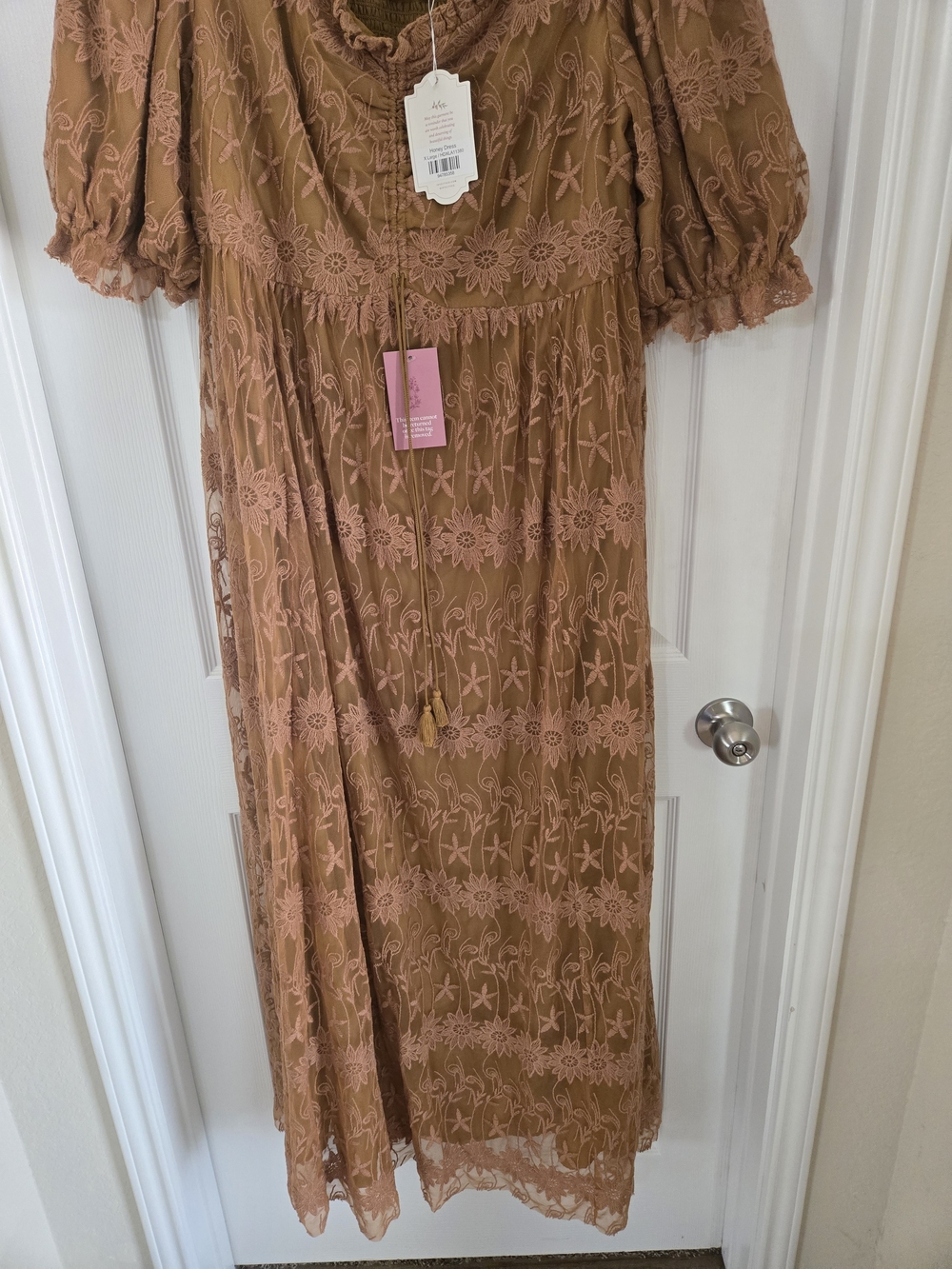 Ivy City Co Brown Lace Tiered Maxi Dress - Picture 7 of 15
